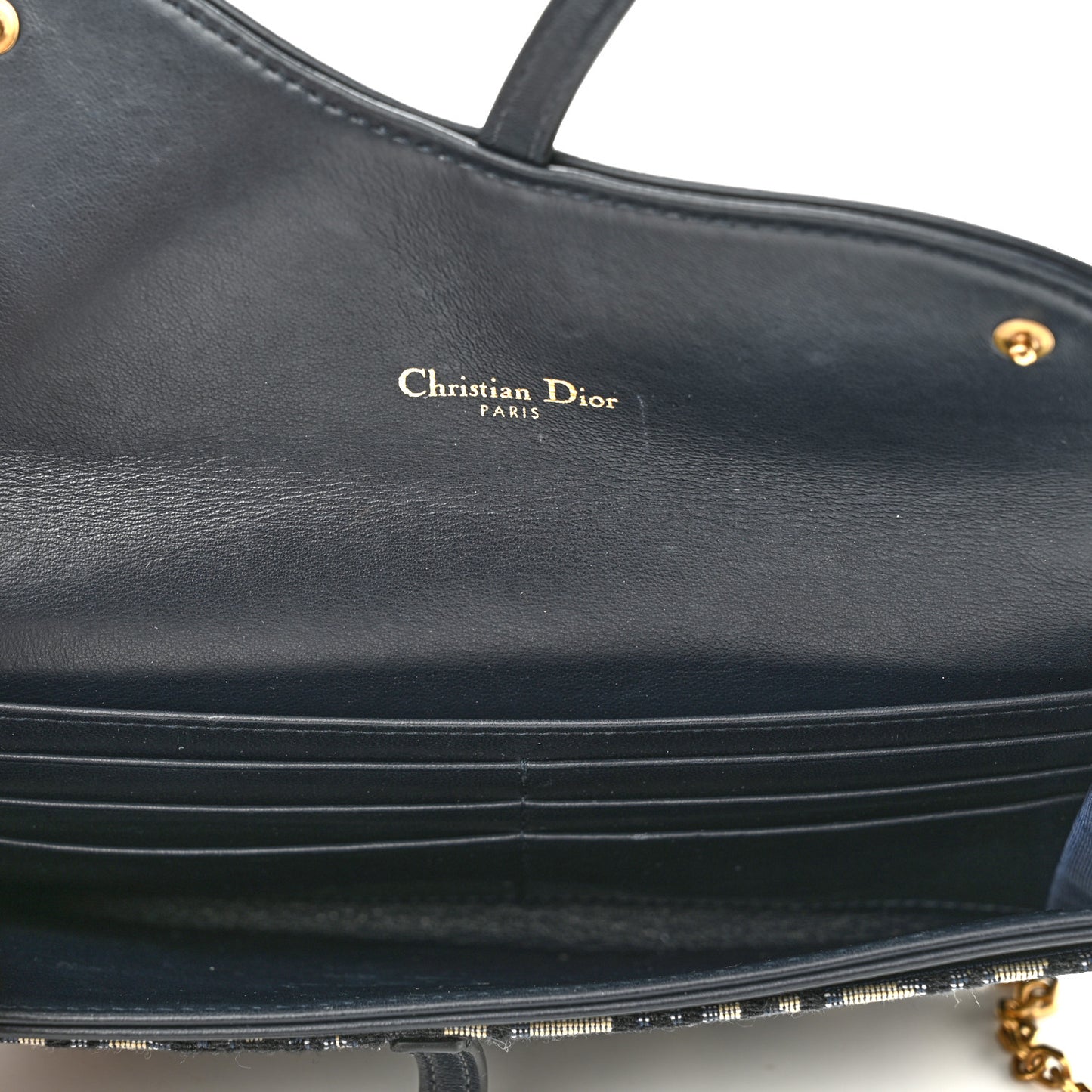 Oblique Saddle Chain Wallet Blue
