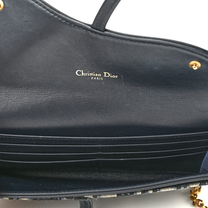 Christian Dior Oblique Saddle Chain Wallet Blue 5 of 10