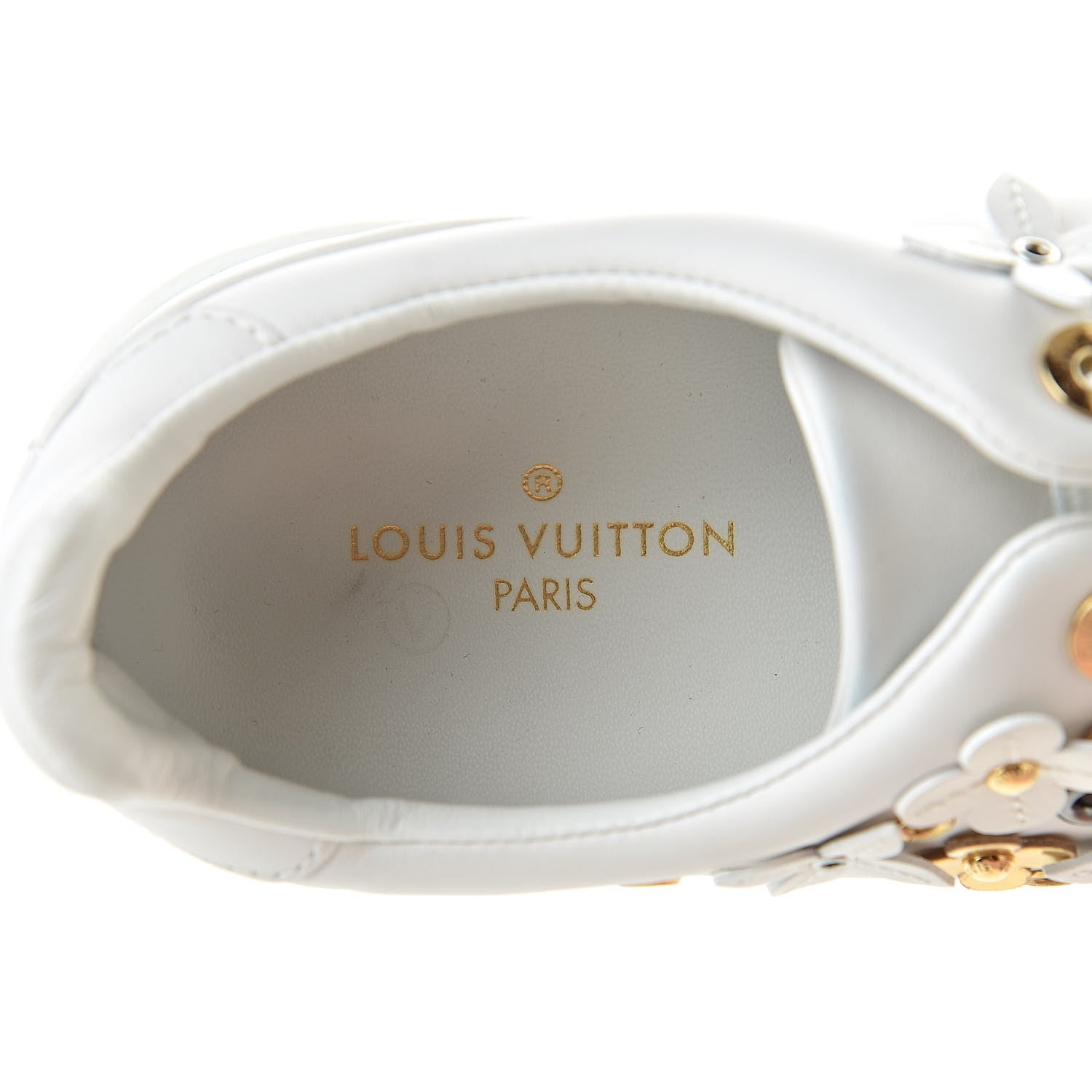 Louis Vuitton Calfskin Blooming Frontrow Sneakers 38.5 White 8 of 14