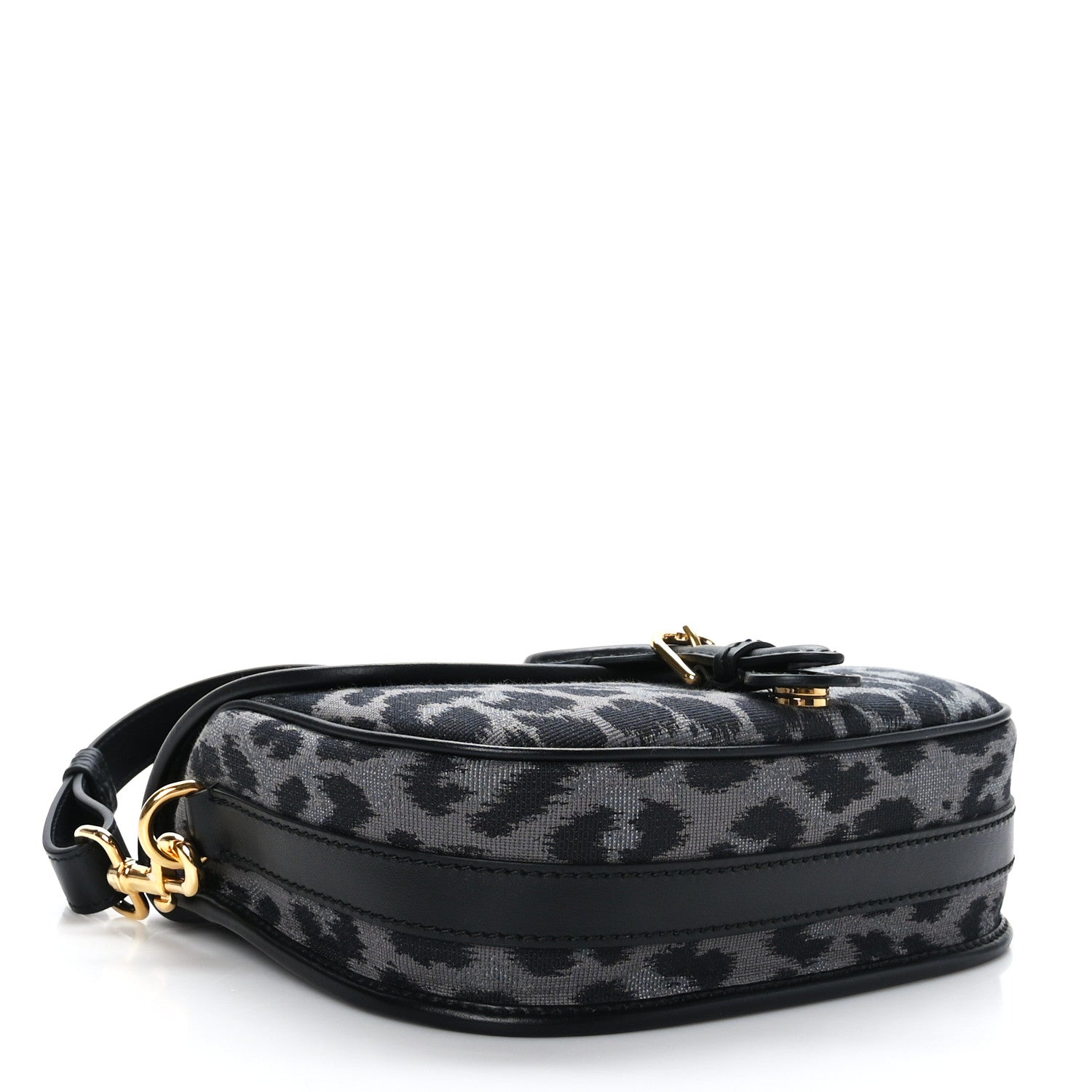 Christian Dior Canvas Mizza Embroidered Medium Bobby Flap Grey Black 4 of 8