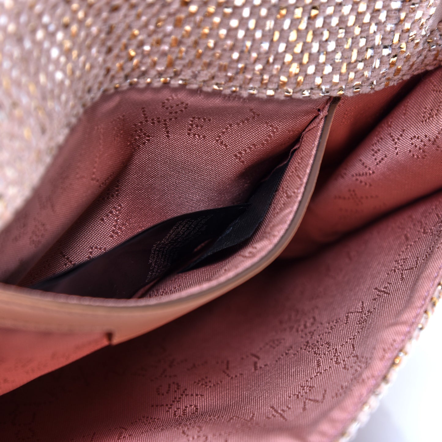 Metallic Woven Raffia Falabella Mini Crossbody Pink