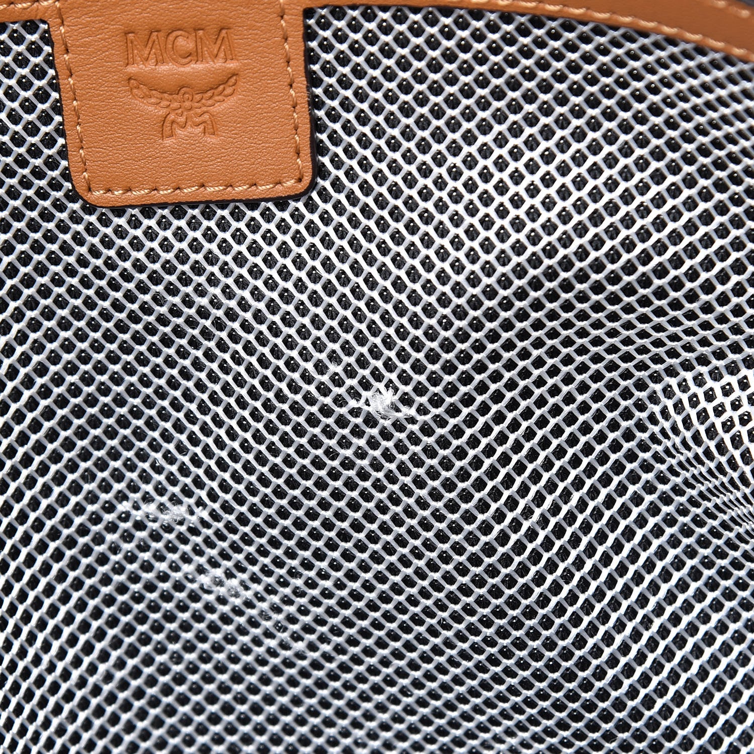 MCM Visetos Large Traveler Weekender Bag Cognac Neon Orange 13 of 20