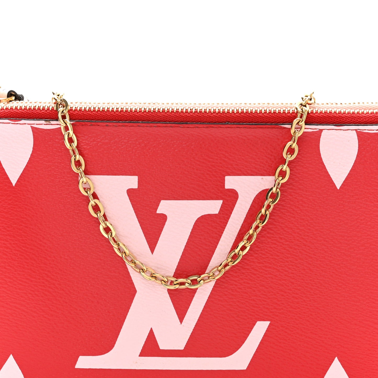 Monogram Giant Double Zip Pochette Rouge