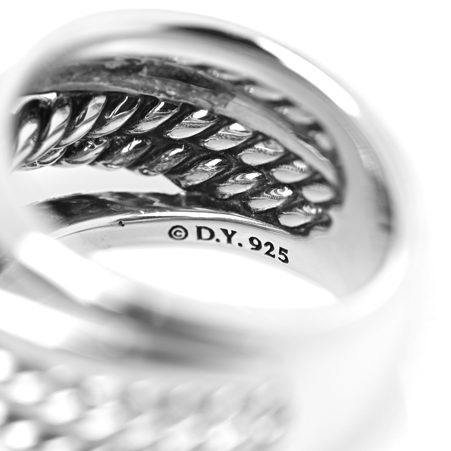 Sterling Silver 15mm Narrow Crossover Cable Ring 51 5.75