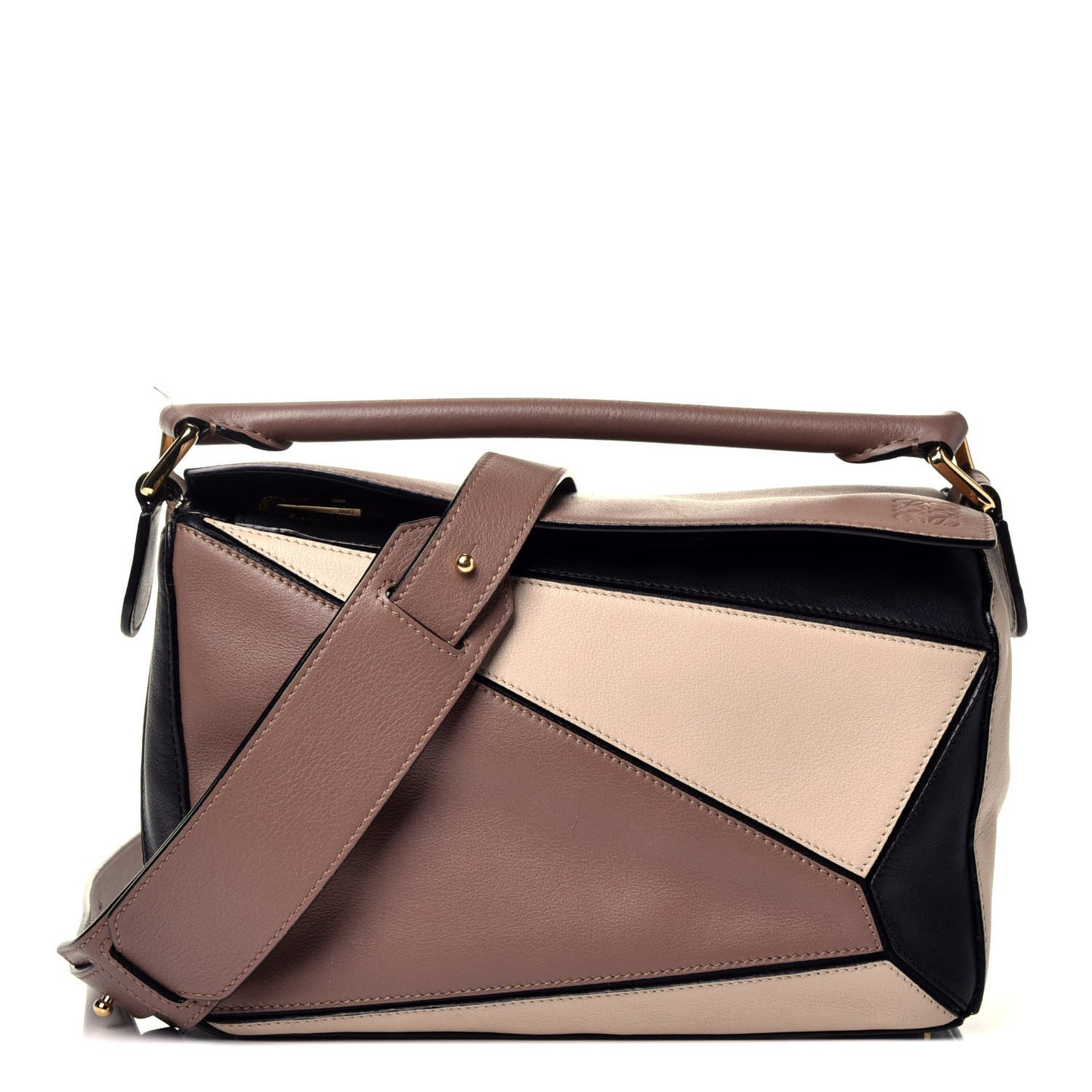 Grained Calfskin Small Puzzle Bag Sand Hazelnut Ash