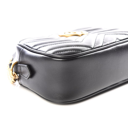 Gucci Calfskin Matelasse Small GG Marmont Chain Shoulder Bag Black 5 of 9