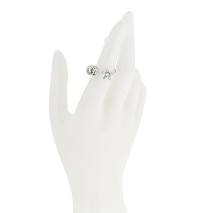 Gucci 18K White Gold Diamond Flora GG Open Ring 53 6.25 2 of 5