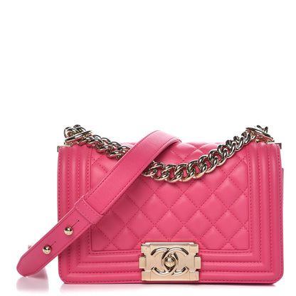 Chanel Calfskin Quilted Small Boy Flap Fuchsia 1 of 9