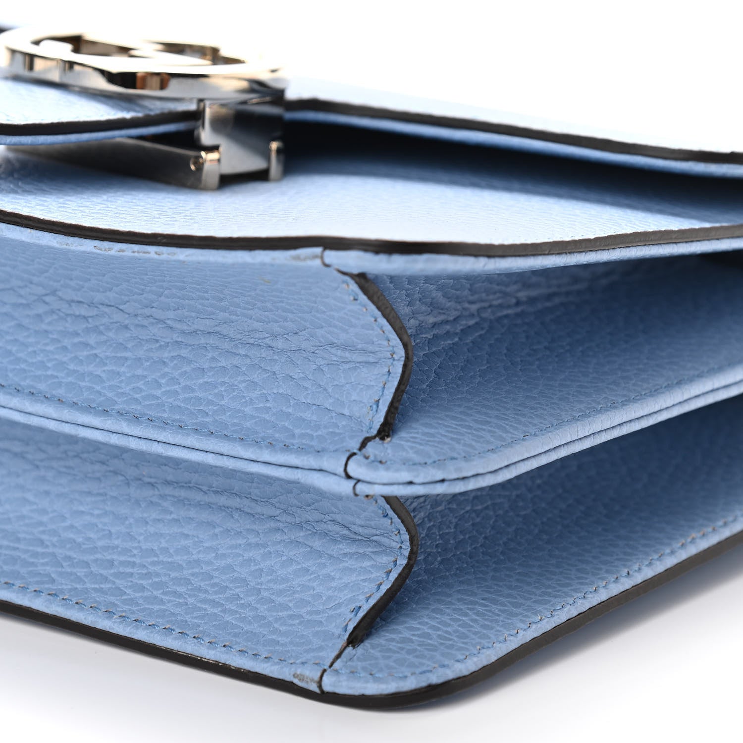 Gucci Dollar Calfskin Small Interlocking G Shoulder Bag Mineral Blue 10 of 10