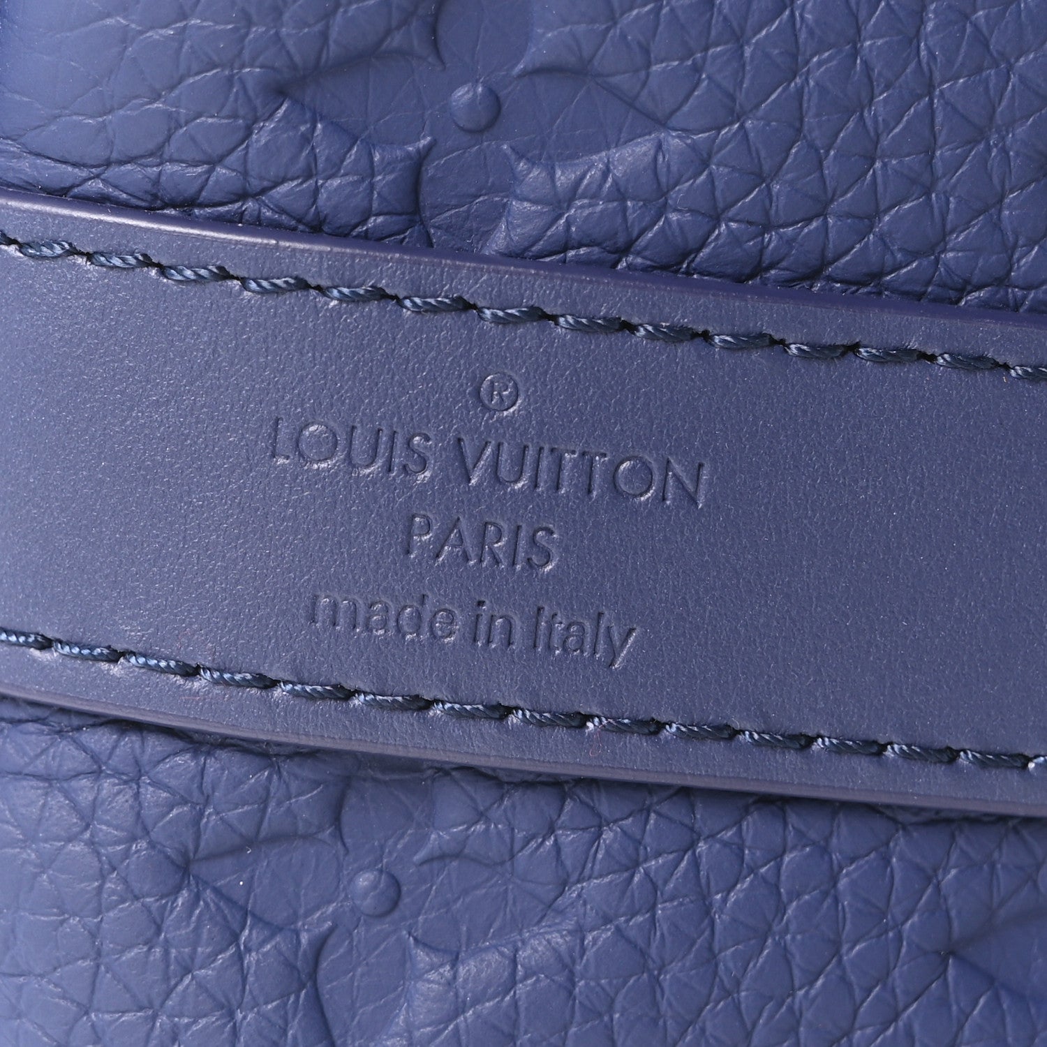 Louis Vuitton Monogram Taurillon Keepall Bandouliere 35 Blue 6 of 9