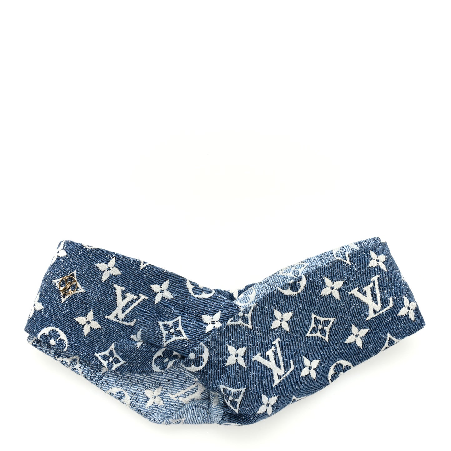Monogram Jacquard Denim Bandeau Headband Blue
