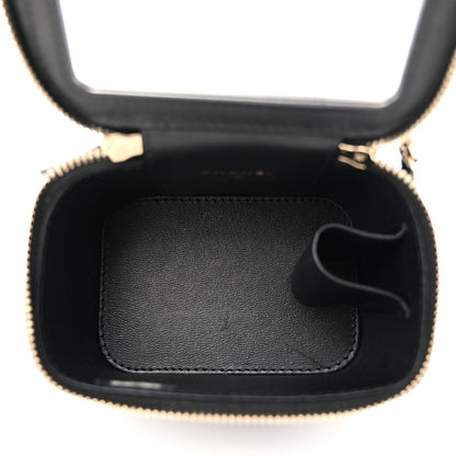 Chanel Lambskin Quilted Top Handle Mini Vanity Case With Chain Black 5 of 10