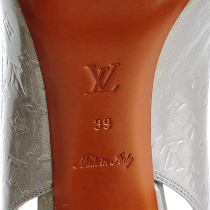 Louis Vuitton Vernis No Doubt Slingback Heels 39 Gris Art Deco 9 of 16