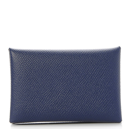 Hermes Epsom Calvi Card Case Bleu Saphir 1 of 7