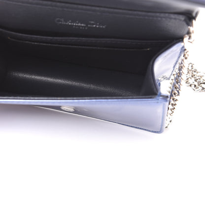 Christian Dior Metallic Patent Micro-Cannage Baby Diorama Flap Bag Blue 4 of 10