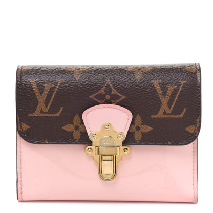 Louis Vuitton Patent Calfskin Monogram Cherrywood Compact Wallet Rose Ballerine 2 of 9