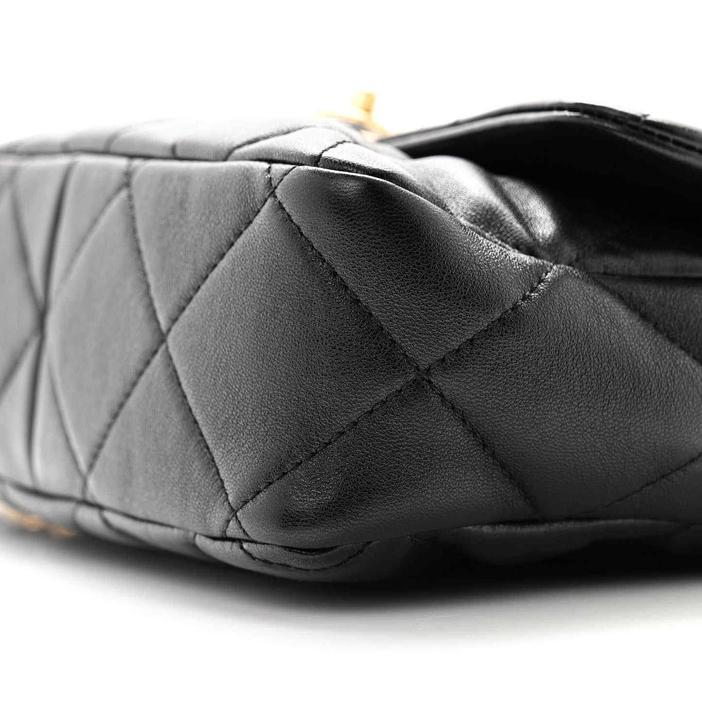 Lambskin Plexiglass Quilted Coco Love Flap Black