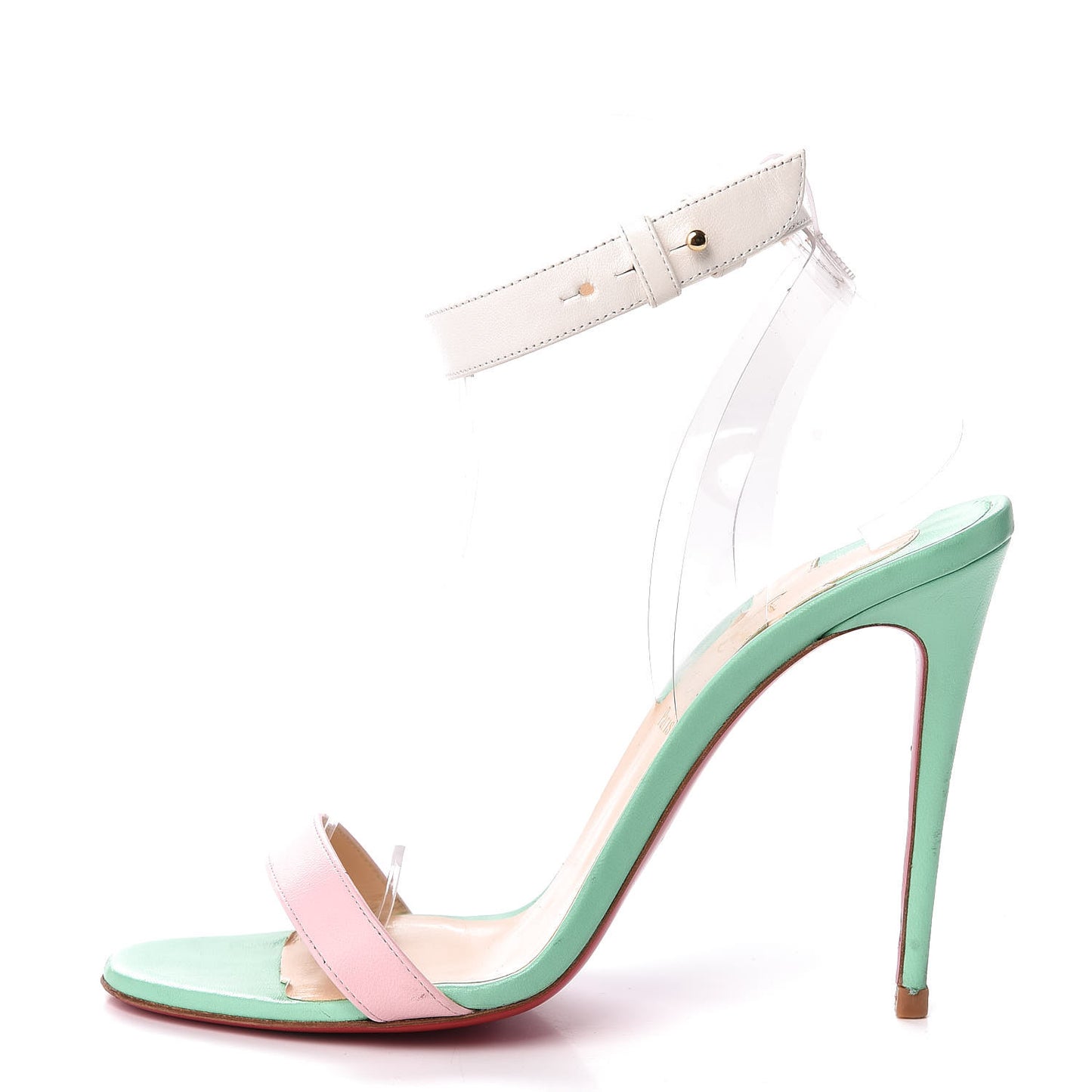 Shiny Nappa PVC Jonatina 100 Sandals 38 Opal
