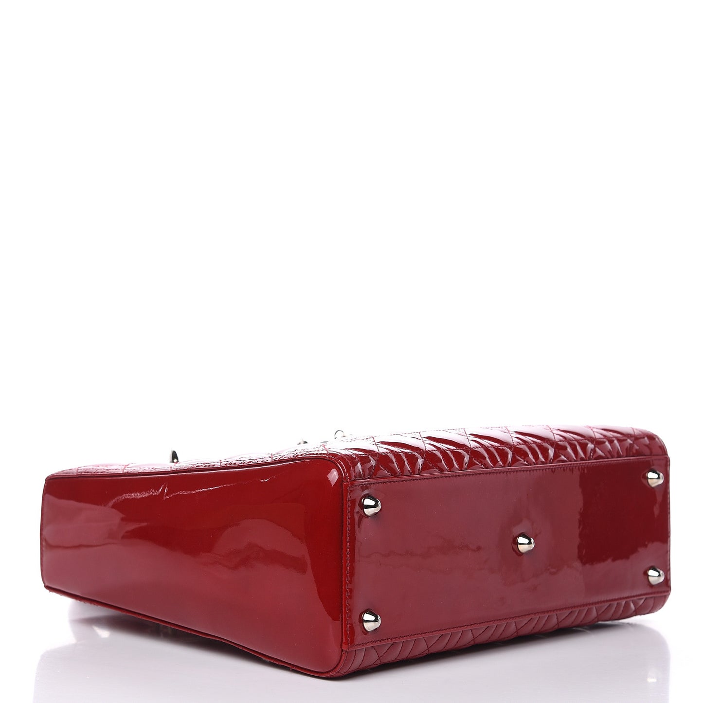 Patent Cannage Large Lady Dior Red