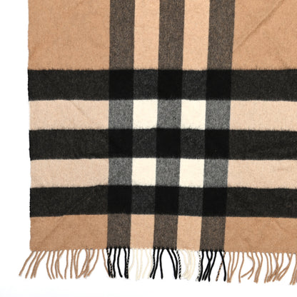 Burberry Cashmere Check Triangle Bandana Scarf Camel 2 of 4