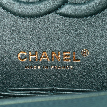 Chanel Iridescent Caviar Quilted Medium Double Flap Green 6 of 11