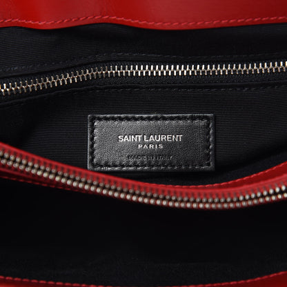 Saint Laurent Calfskin Y Quilted Monogram Medium Loulou Chain Satchel Lipstick Red 6 of 14