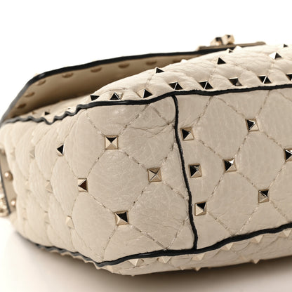 Valentino Garavani Grained Calfskin Medium Rockstud Spike Shoulder Bag Light Ivory 6 of 8