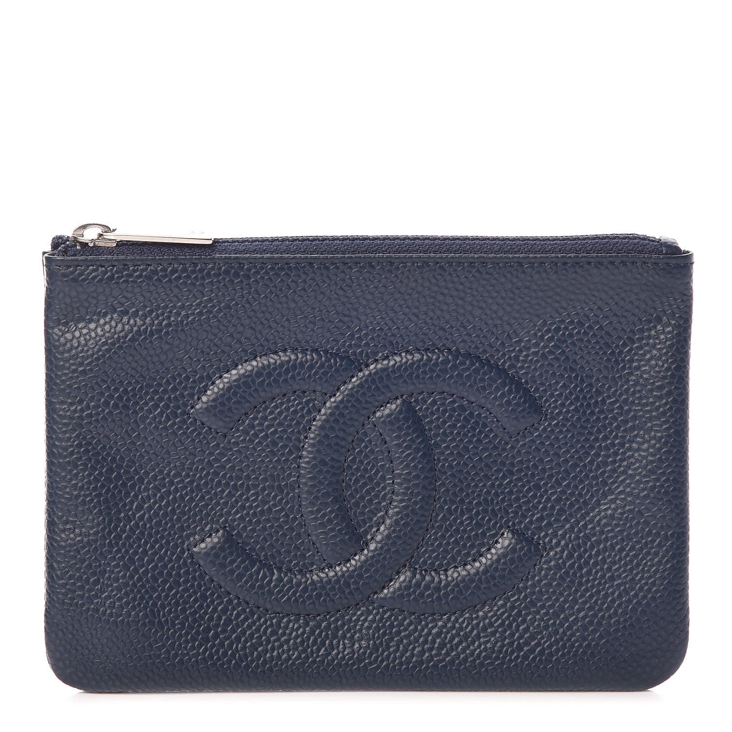 Chanel Caviar Timeless CC Small Cosmetic Case Dark Blue 1 of 8