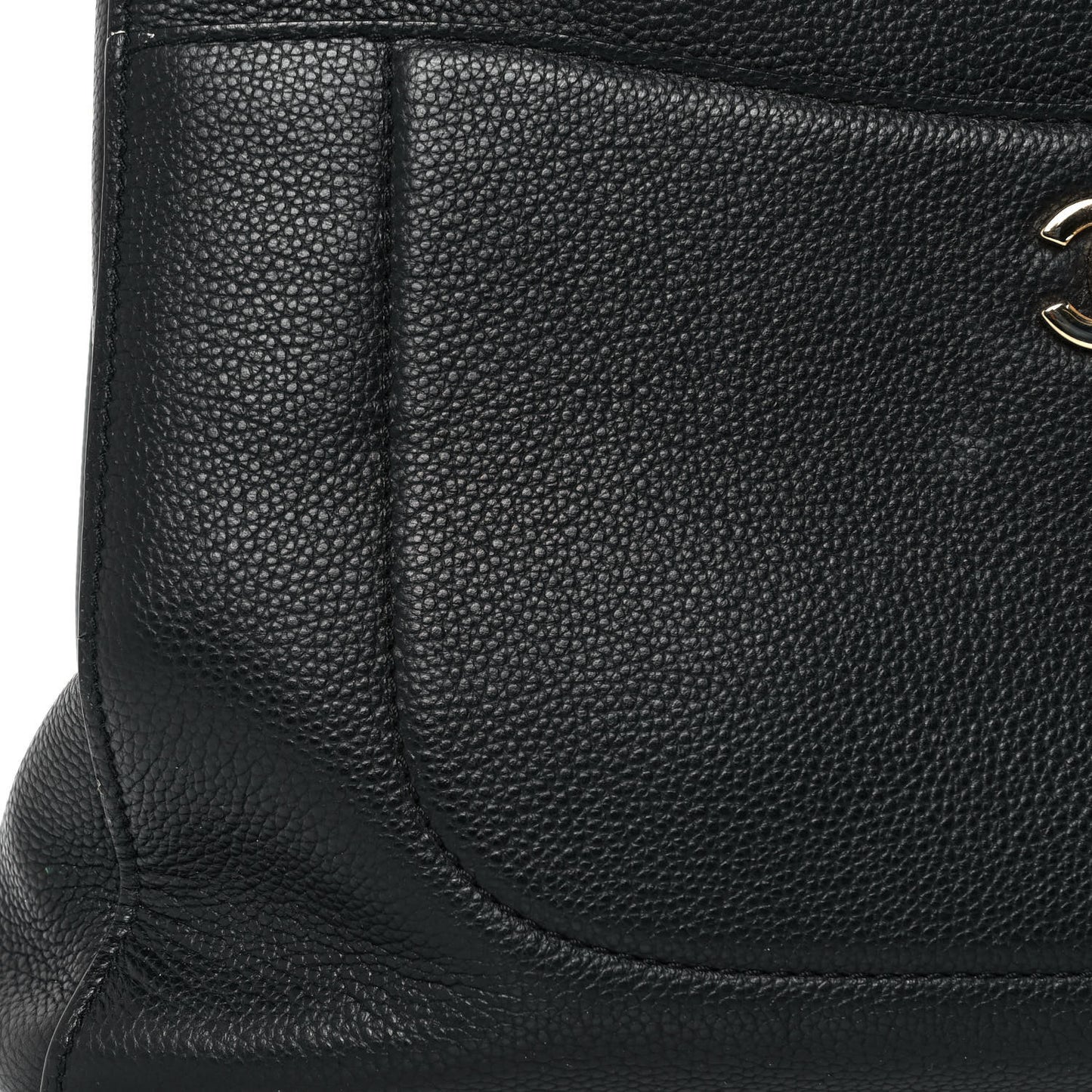 Grained Calfskin Small Neo Executive Shopper Tote Black