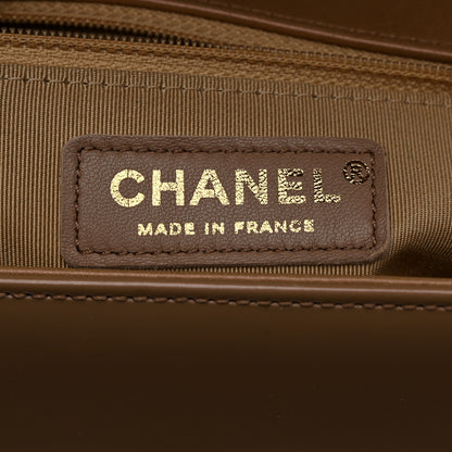 Chanel Iridescent Glazed Calfskin Quilted New Medium Boy Flap Dark Beige 6 of 10