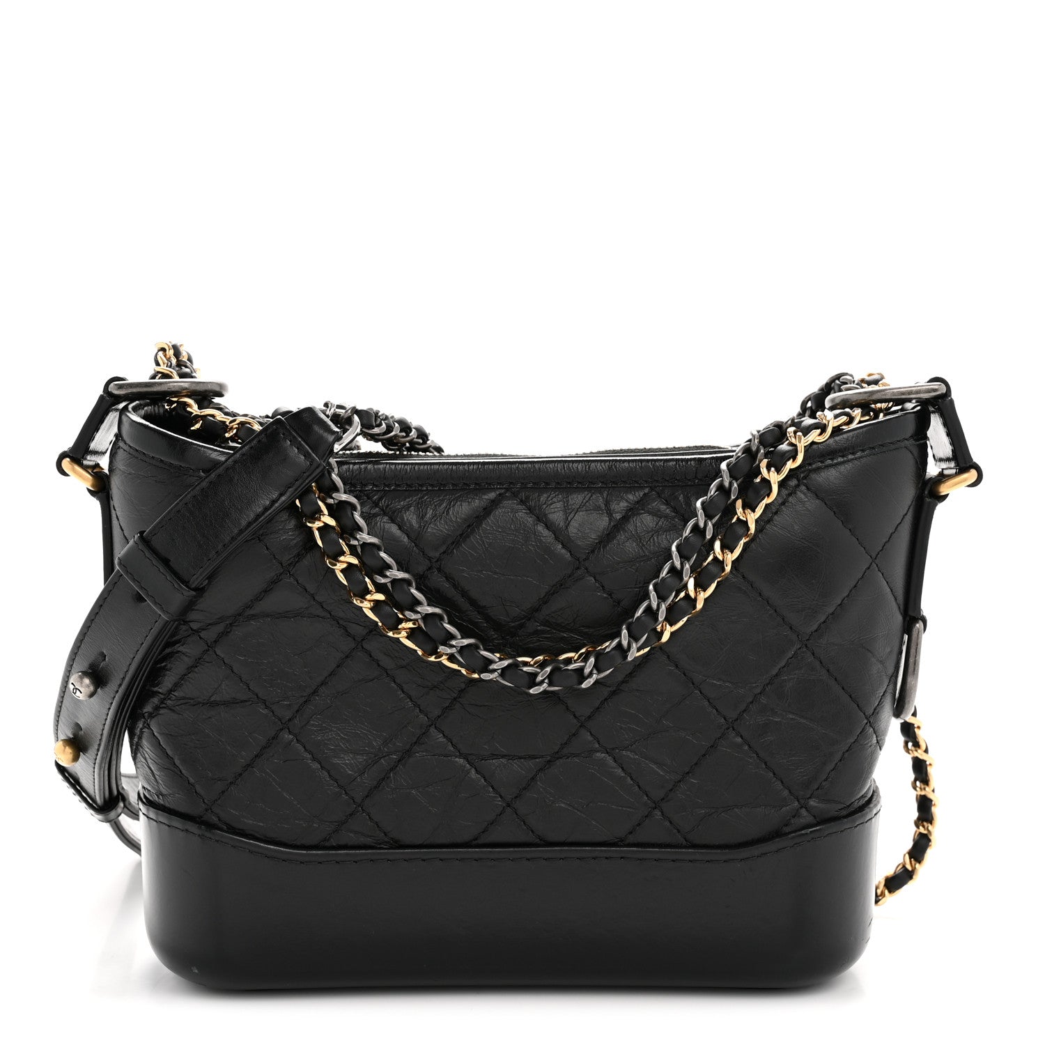 Chanel Aged Calfskin Quilted Small Gabrielle Hobo Black 1 of 11