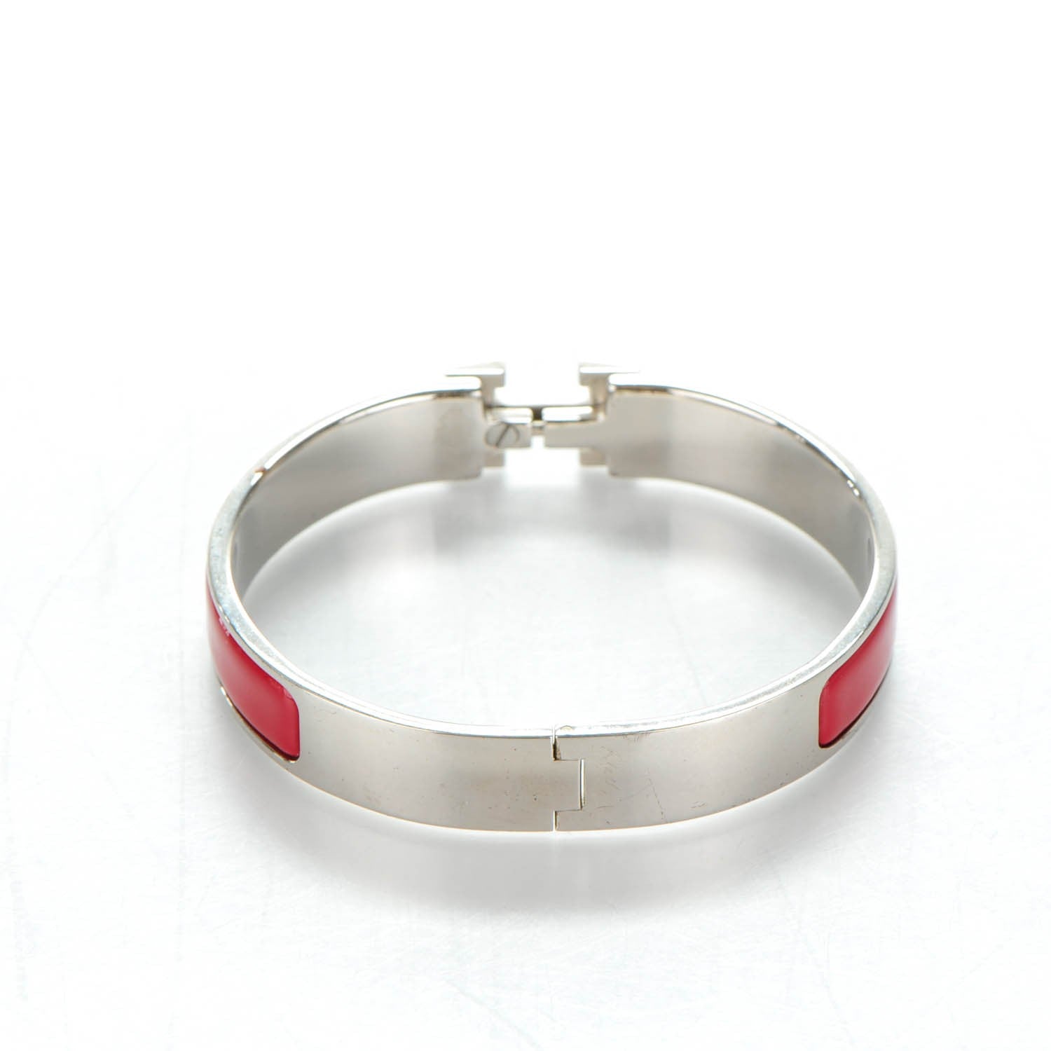 Hermes Enamel Narrow Clic Clac H Bracelet GM Rouge 4 of 5