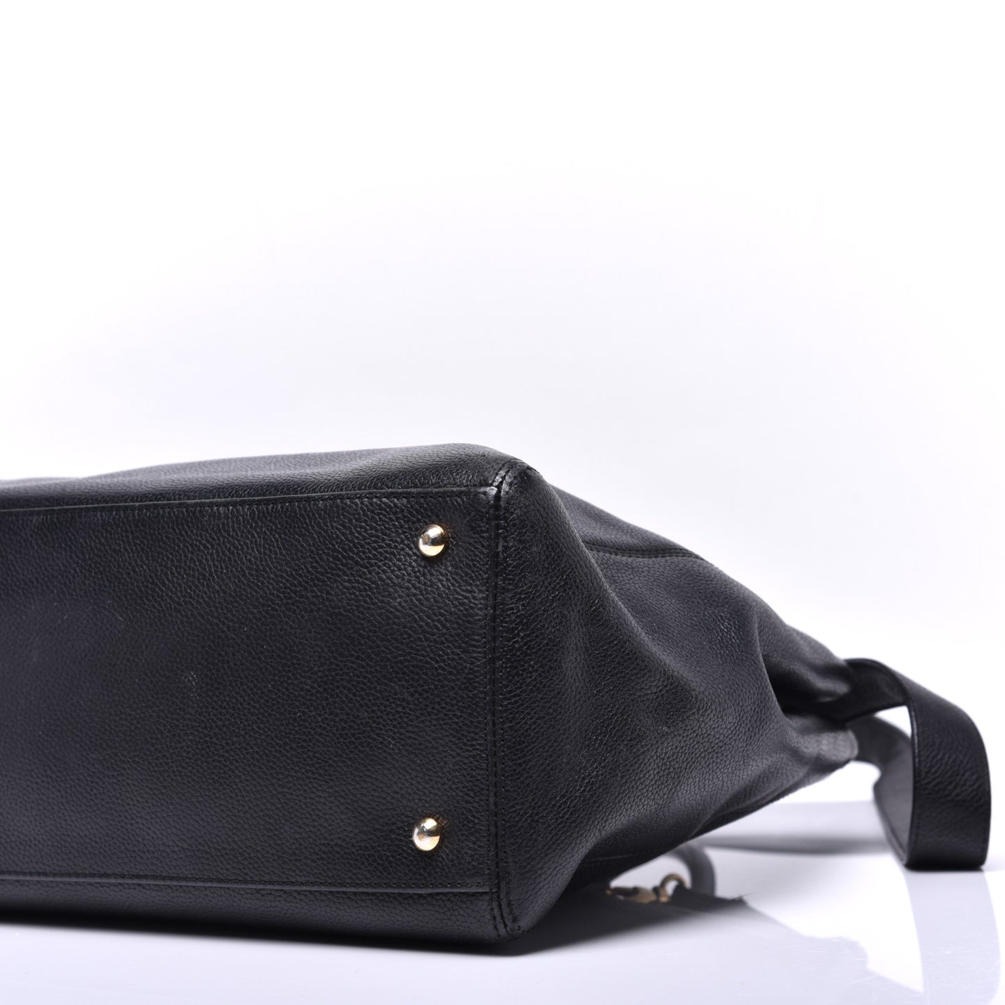 Calfskin Cerf Executive Shopper Tote Black