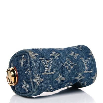 Louis Vuitton Monogram Denim Pochette Speedy PM Key Holder Blue 3 of 7