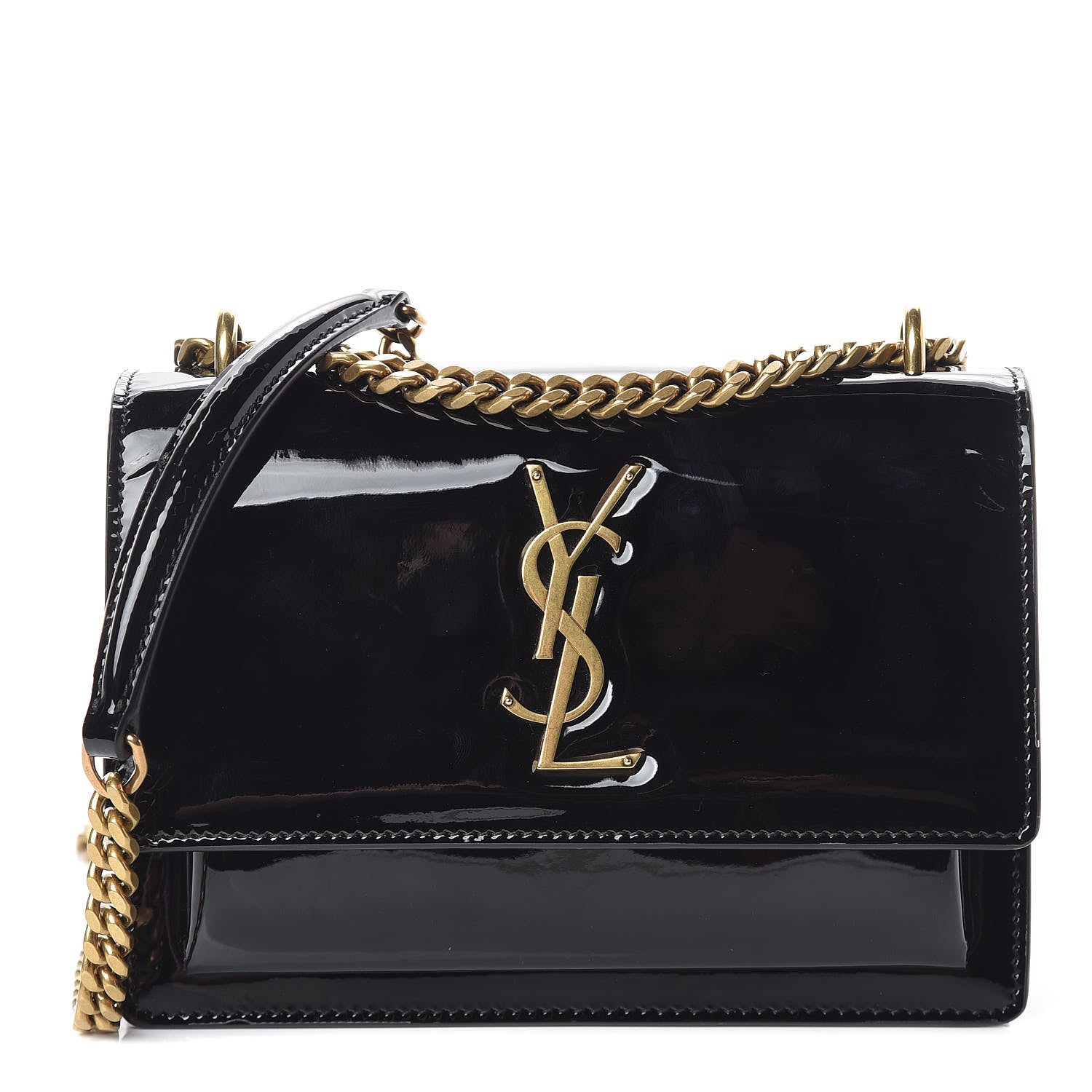 Saint Laurent Patent Small Monogram Sunset Black 1 of 12