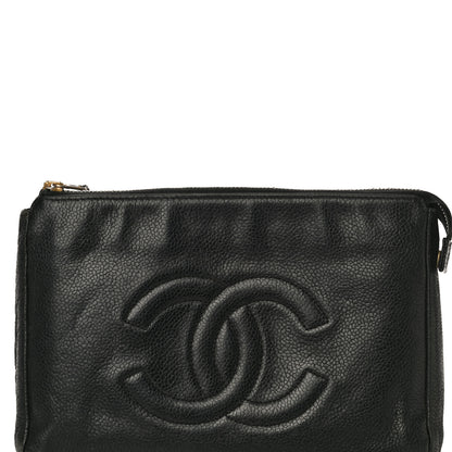 Chanel Caviar Timeless CC Cosmetic Pouch Black 8 of 20