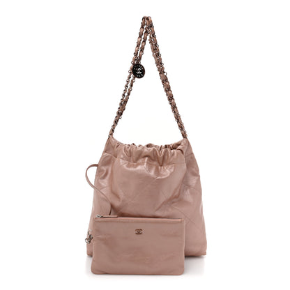 Chanel Metallic Calfskin Quilted Small Chanel 22 Pink 3 of 15