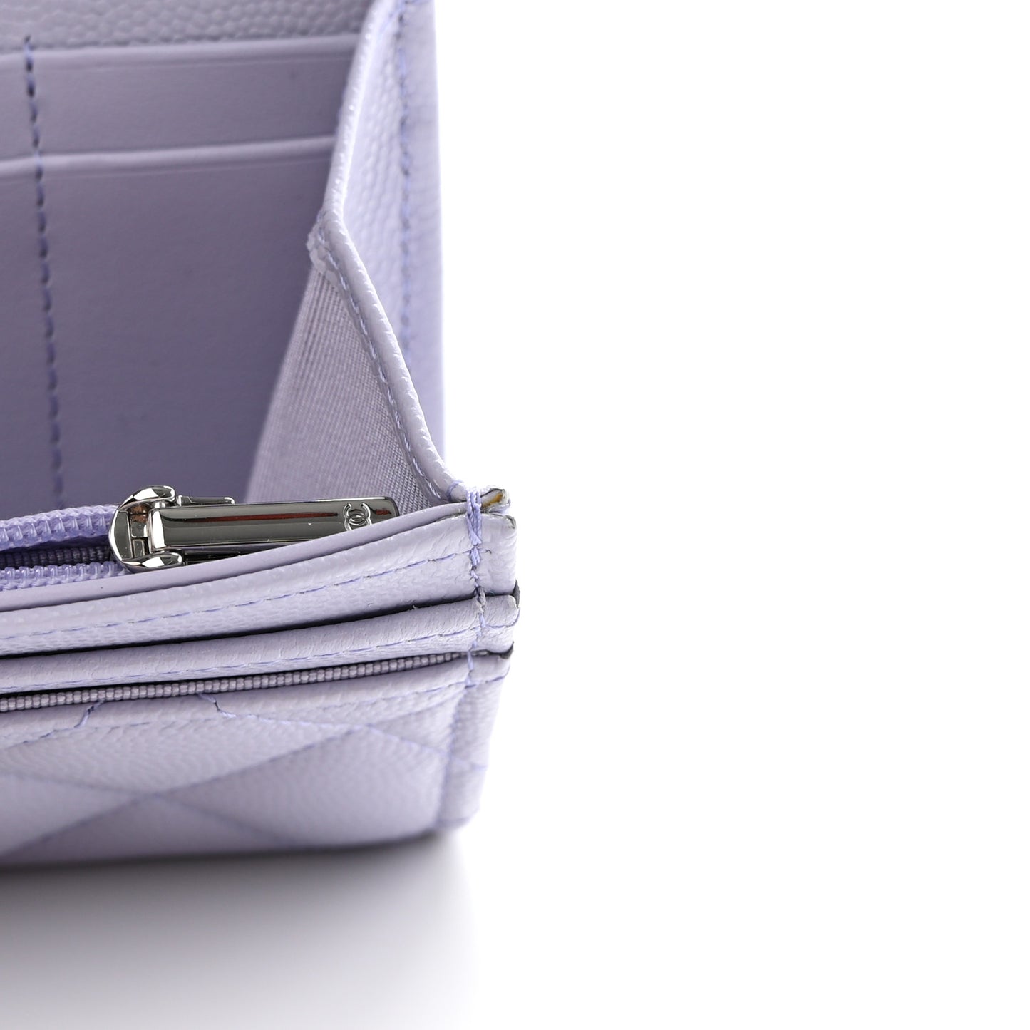 Caviar Quilted Medium Flap Wallet Light Purple