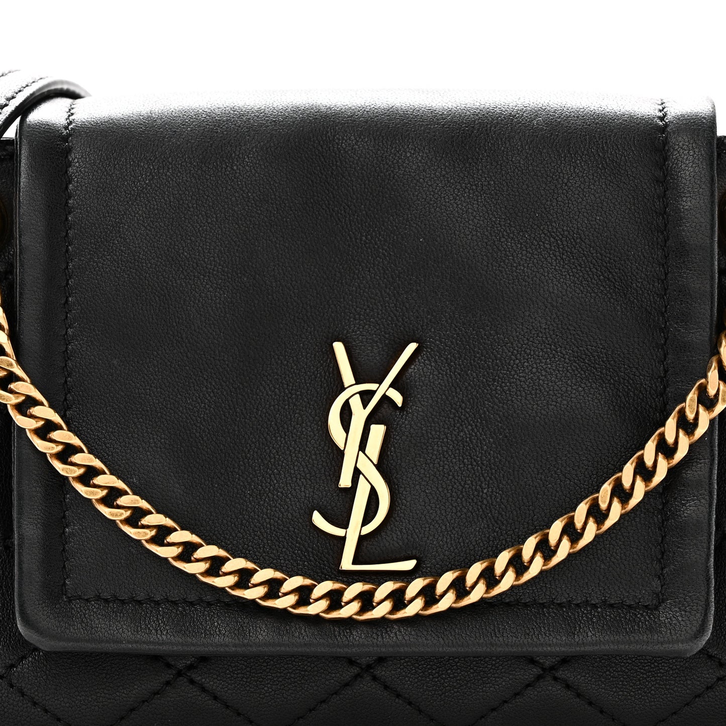 Lambskin Quilted Monogram Mini Nolita Black
