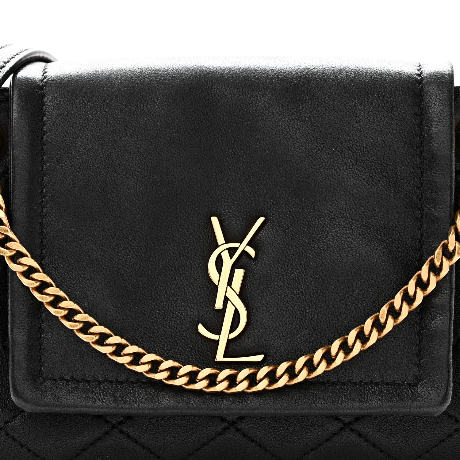 Saint Laurent Lambskin Quilted Monogram Mini Nolita Black 8 of 10