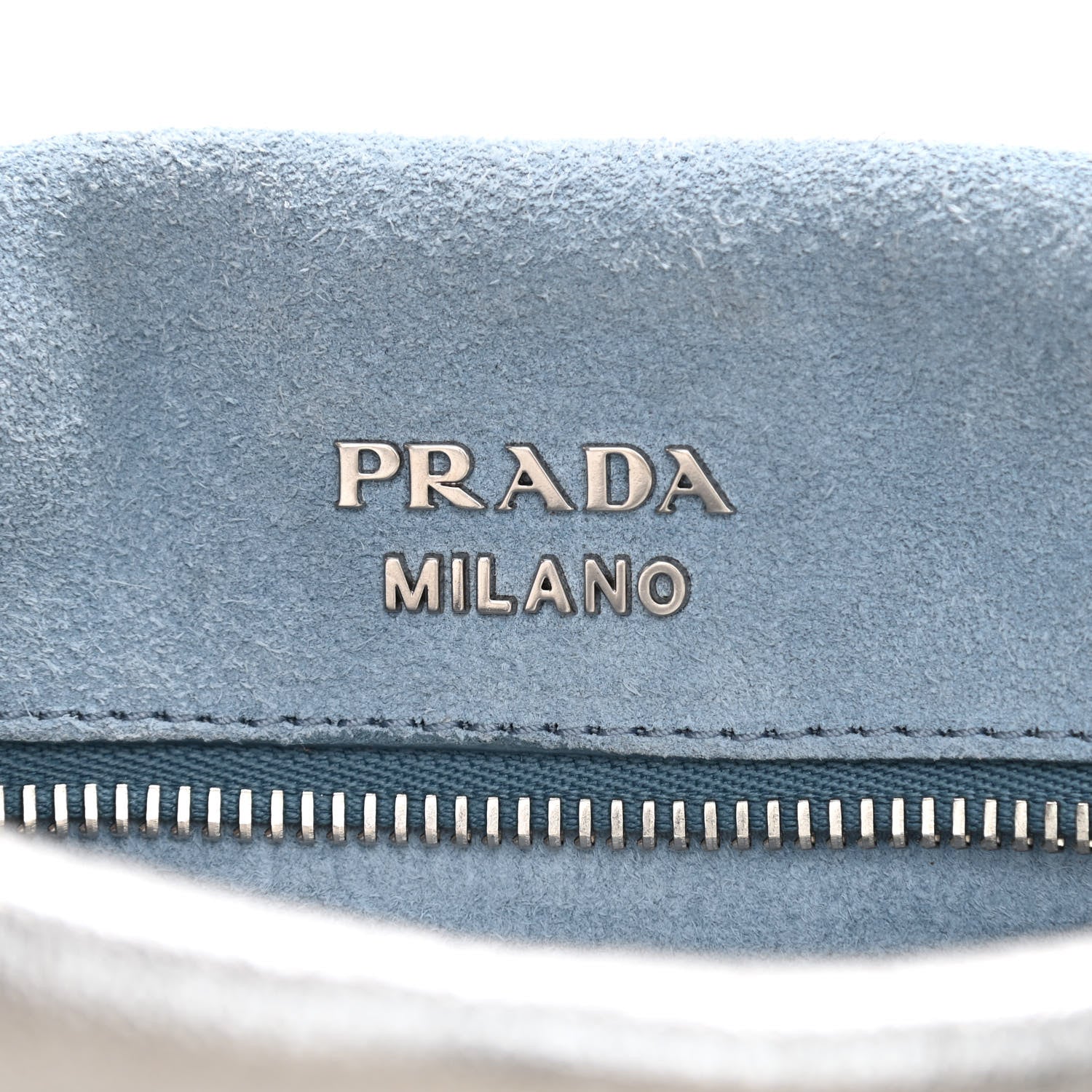 Prada Metallic Glace Calfskin Studded Etiquette Flap Cromo Astrale 6 of 10