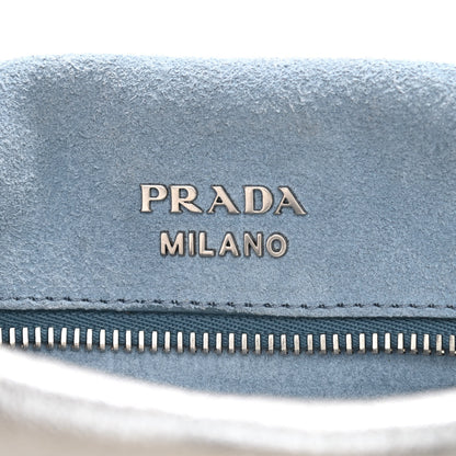 Prada Metallic Glace Calfskin Studded Etiquette Flap Cromo Astrale 6 of 10