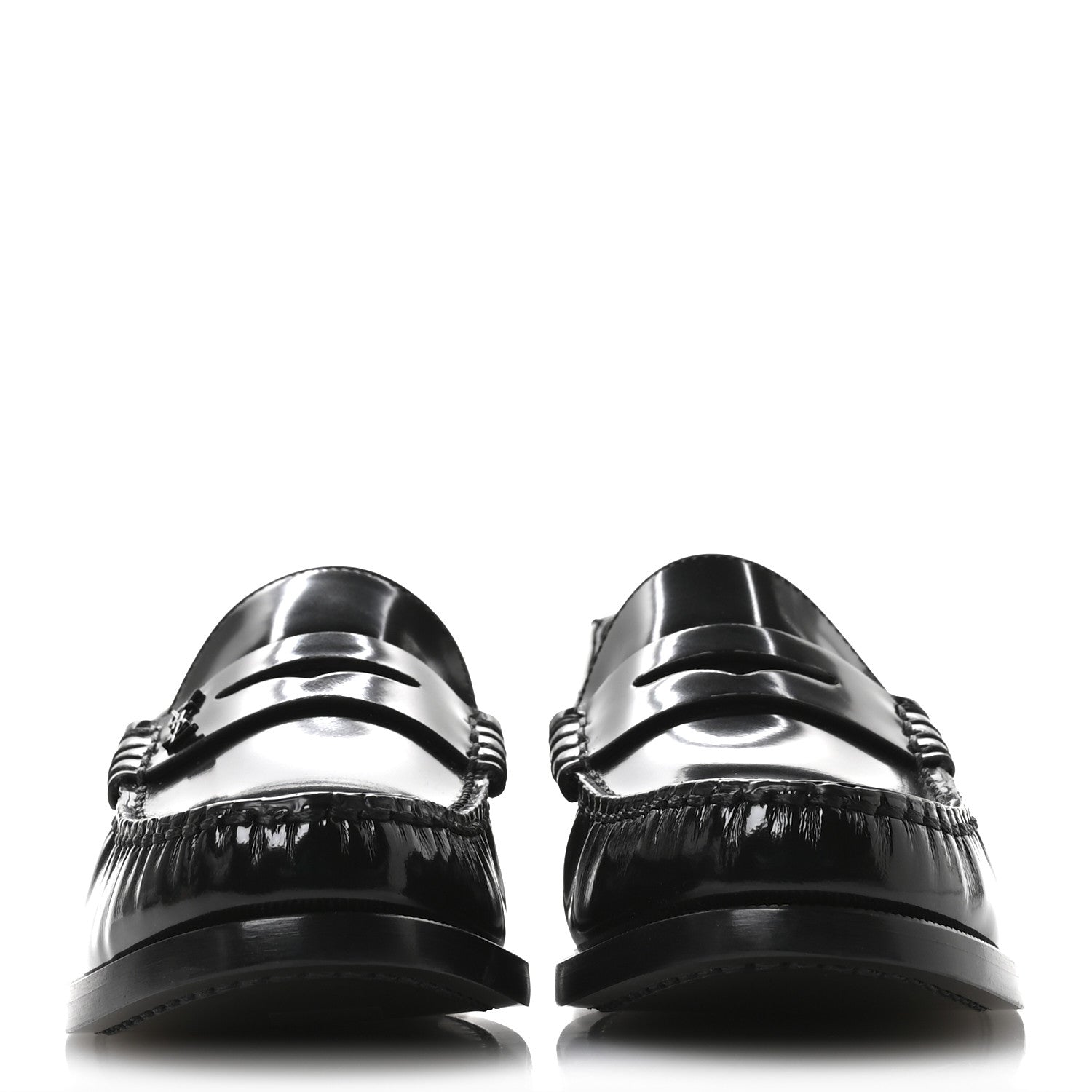 Saint Laurent Calfskin Penny Loafers 38 Black 3 of 8