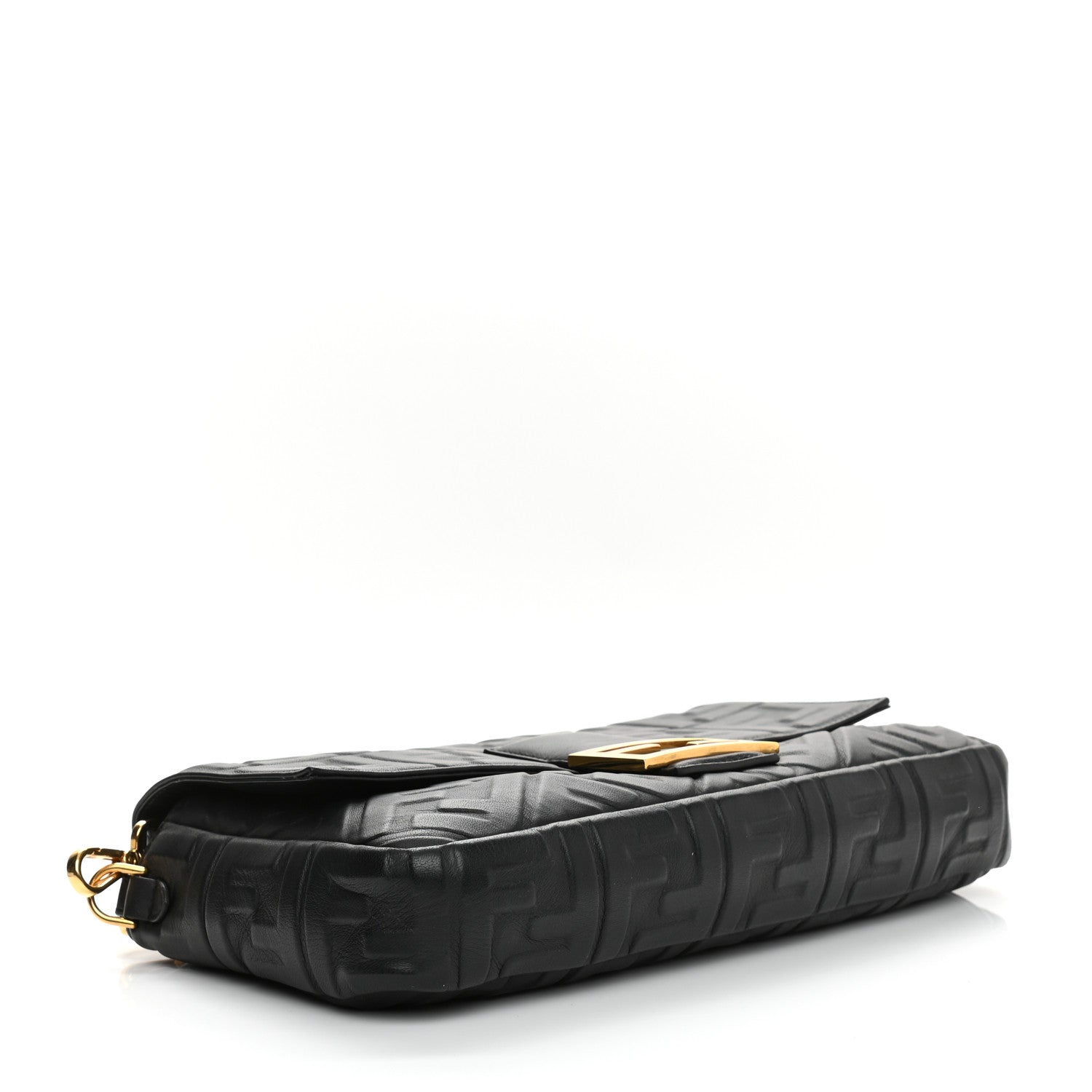 Fendi Nappa FF 1974 Embossed Large Baguette Black 4 of 11