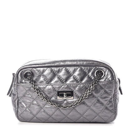 Chanel Metallic Aged Calfskin Quilted Small Reissue Camera Case Dark Silver 1 of 10