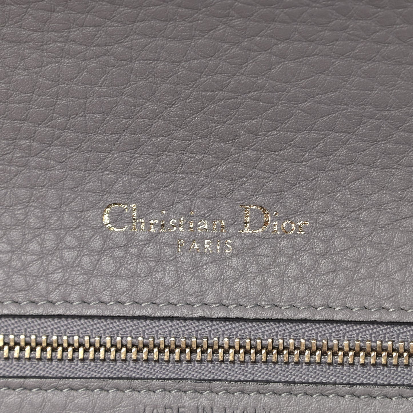 Grained Calfskin Medium Diorama Flap Bag Grey