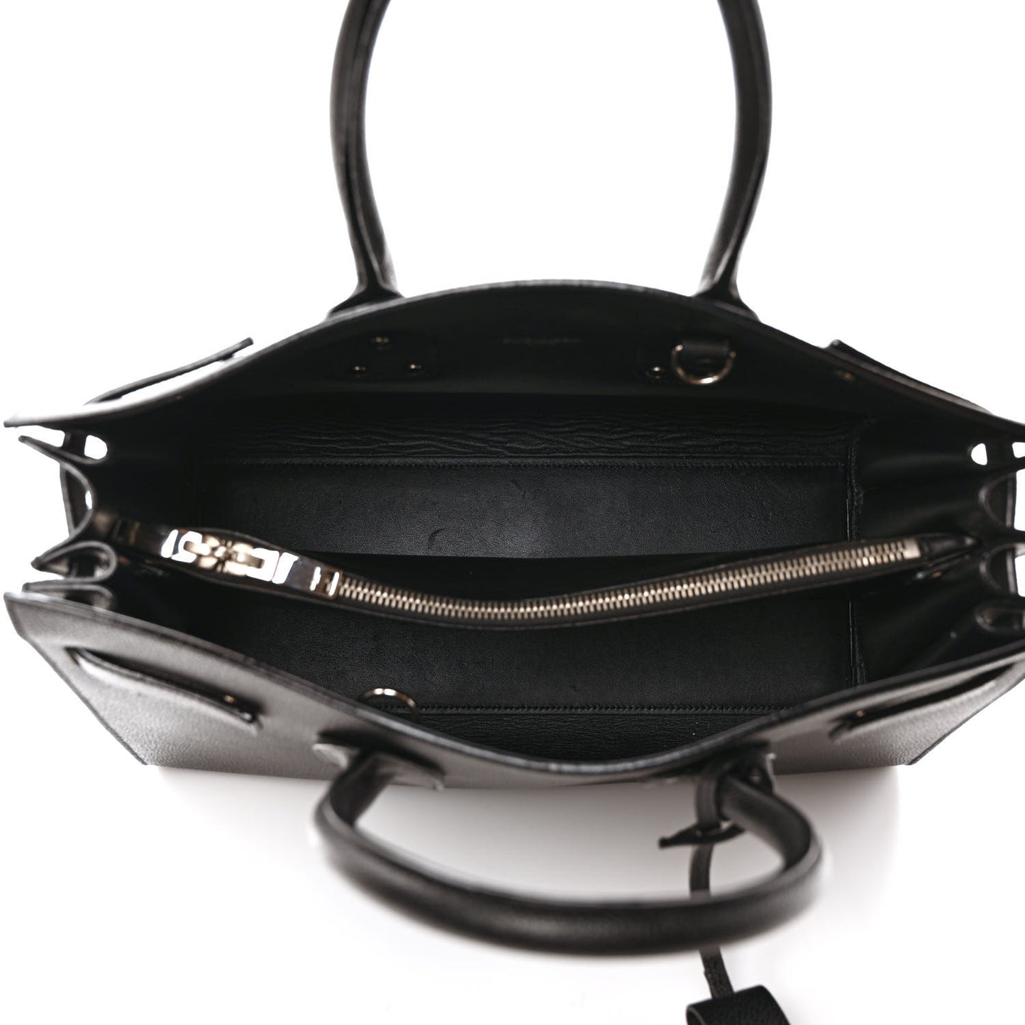 Grained Calfskin Small Sac De Jour Black