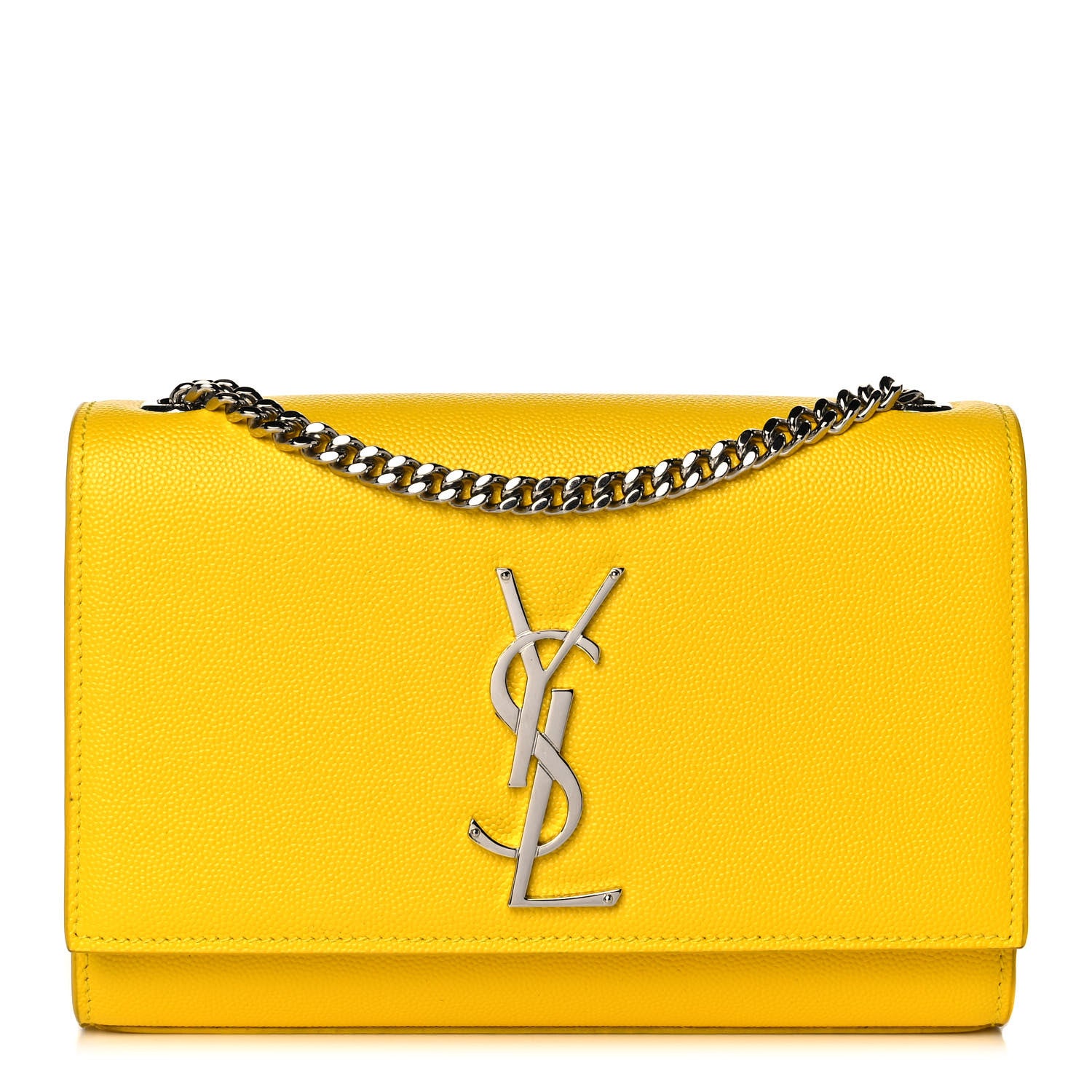 Saint Laurent Patent Grain de Poudre Small Monogram Kate Satchel Mimosa 1 of 10