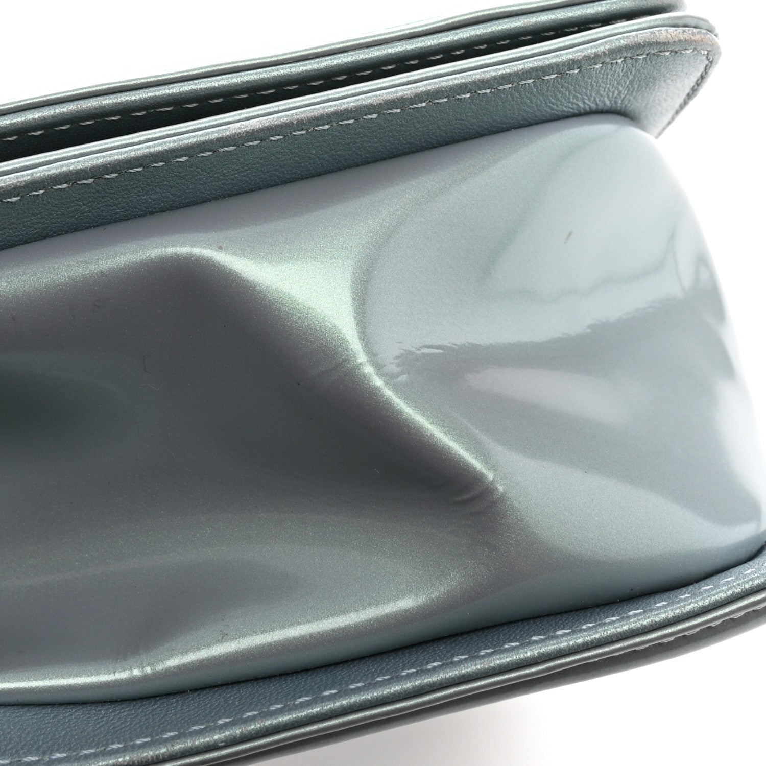 Chanel Iridescent Patent Calfskin Quilted Medium Boy Flap Light Blue 14 of 14
