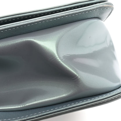 Chanel Iridescent Patent Calfskin Quilted Medium Boy Flap Light Blue 14 of 14